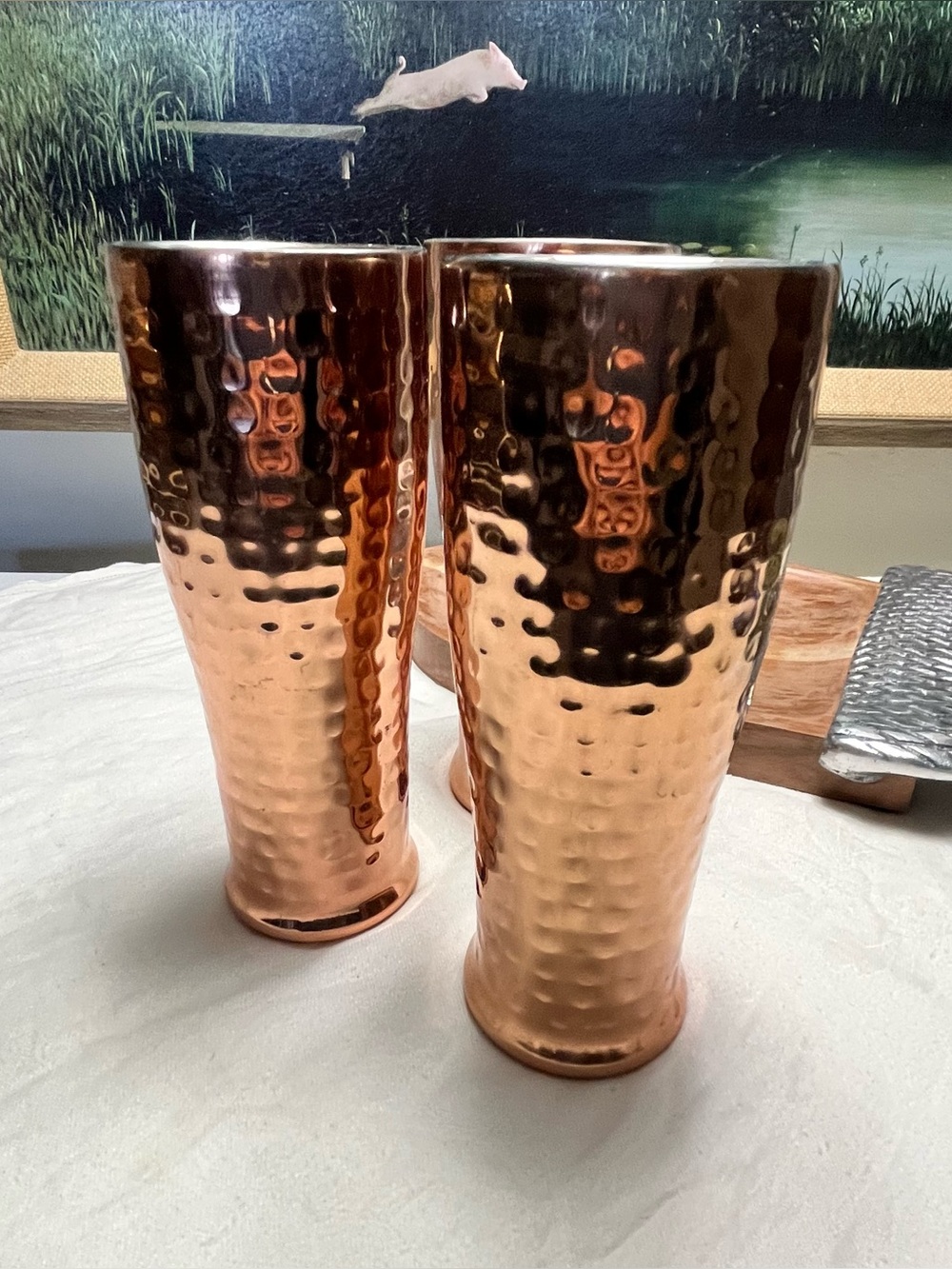 HAMMERED COPPER & STAINLESS STEEL INSULATED PILSNER TUMBLERS. 16 oz
(3 total)
-